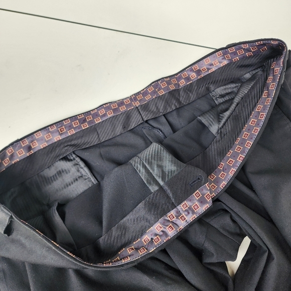 VTG Lauren Ralph Lauren Men’s Black Black Dress Straight Pants Size 44x30 - Picture 6 of 9